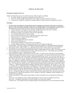 Science Assessment Stage G--Performance Standard 12F-G