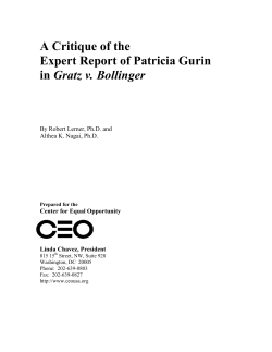 Gurin Critique - Center for Equal Opportunity