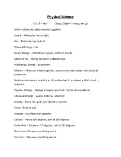 Physical Science - Franklin Middle School