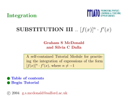 SUBSTITUTION III .. [f(x)]n f`(x)