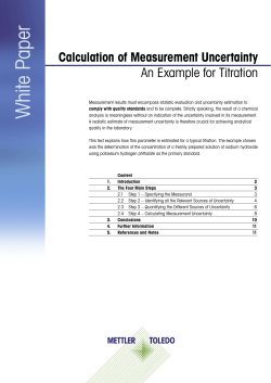 Calculation of Measurement Uncertainty, an