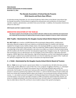 The Nevada Association of School Boards Presents 2016 Awards