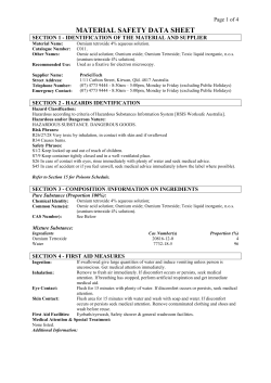 MATERIAL SAFETY DATA SHEET