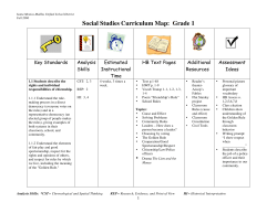 Social Studies Curriculum Map: Grade 1