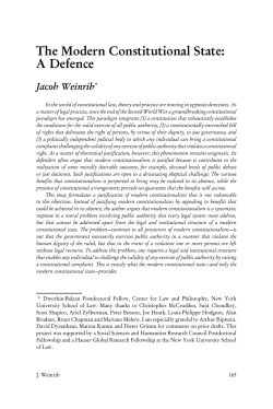 The Modern Constitutional State: A Defence