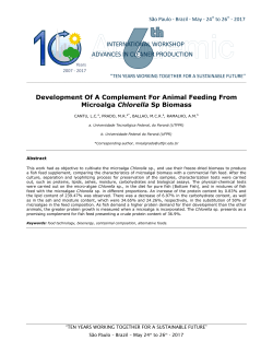 Development Of A Complement For Animal Feeding From Microalga