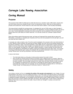 Carnegie Lake Rowing Association Coxing Manual