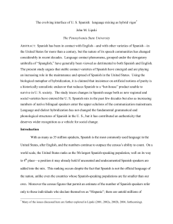 The evolving interface of US Spanish: language