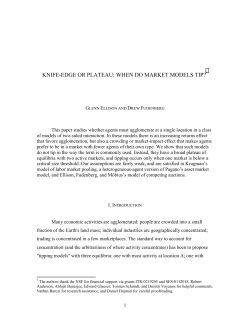 Knife-Edge or Plateau: When Do Market Models Tip?