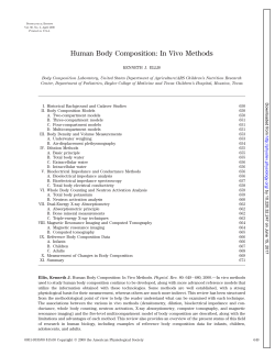 Human Body Composition: In Vivo Methods
