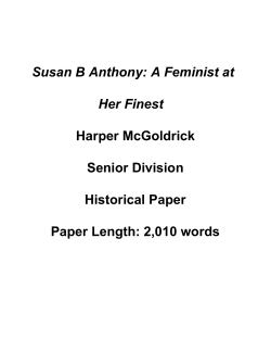 Susan B Anthony - National History Day in Wisconsin