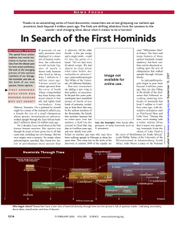 In Search of the First Hominids