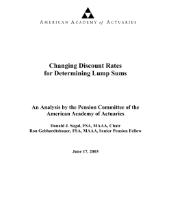 Changing Discount Rates for Determining Lump Sums