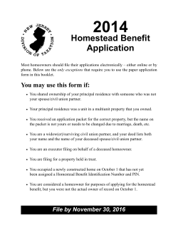 Homestead Benefit Application
