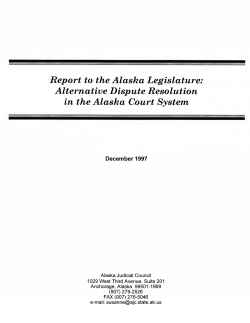 Alternative Dispute Resolution in the Alaska Court System