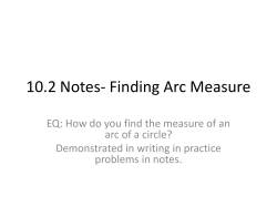 10.2 Notes- Finding Arc Measure