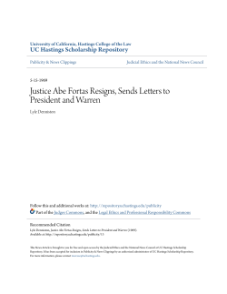 Justice Abe Fortas Resigns, Sends Letters to President and Warren