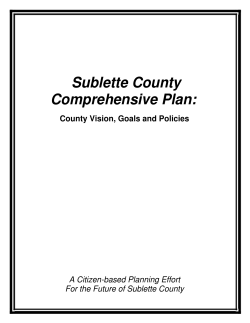 Sublette County Comprehensive Plan: