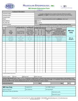 (MEI Sample Submission) Form - Molecular Epidemiology Inc.