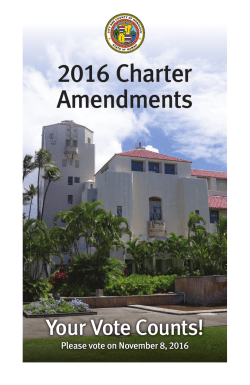 2016 Charter Amendments - Honolulu Charter Commission