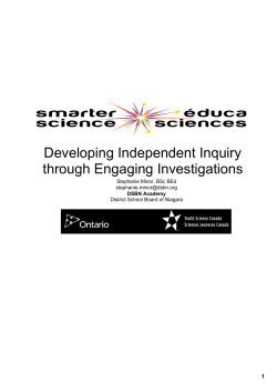 Developing Independent Inquiry through
