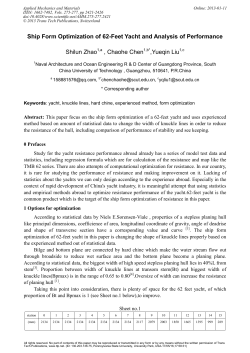 Ship Form Optimization of 62-Feet Yacht and Analysis of