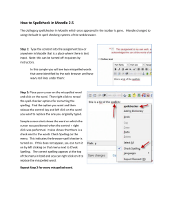 How to Spellcheck in Moodle 2.5