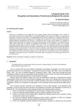 A Pragmatic Study of the Recognition and Interpretation of Verbal