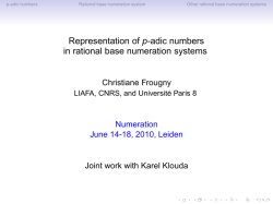 Representation of p-adic numbers in rational base numeration