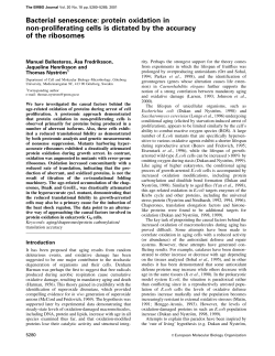 Bacterial senescence: protein oxidation in nonproliferating cells is