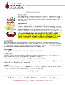 Official Rules - My Nana`s Best Tasting Salsa Challenge