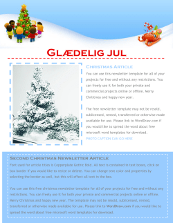 Gl&aelig;delig jul Christmas Article