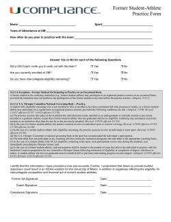 Former Student-Athlete Practice Form
