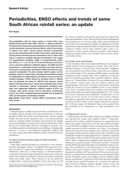 Periodicities, ENSO effects and trends of some South African rainfall