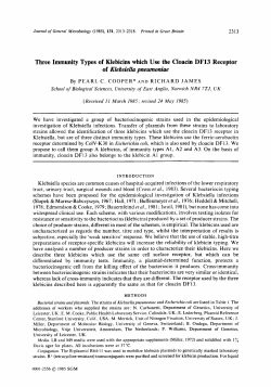 Three Immunity Types of Klebicins which Use the