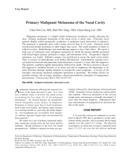 Primary Malignant Melanoma of the Nasal Cavity
