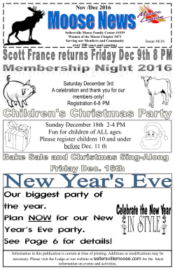 Our biggest party of the year. the year. Plan NOW for our New for our