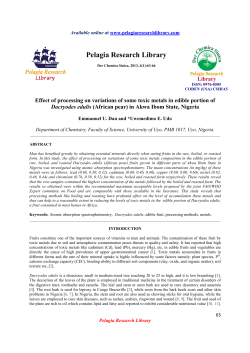Effect of processing on variations of some toxic metals in edible
