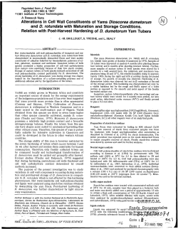 Alterations in cell wall constituents of yams DIOSCOREA