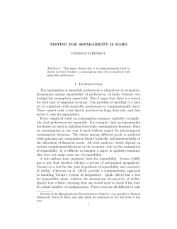 TESTING FOR SEPARABILITY IS HARD 1. Introduction