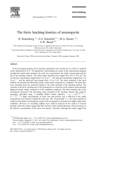 The ferric leaching kinetics of arsenopyrite