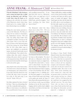 ANNE FRANK: A Montessori Child by Punum Bhatia, Ph.D.