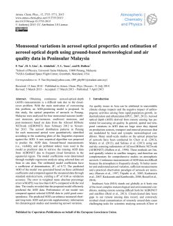 Monsoonal variations in aerosol optical properties and estimation of