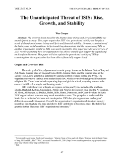 The Unanticipated Threat of ISIS: Rise, Growth, and Stability