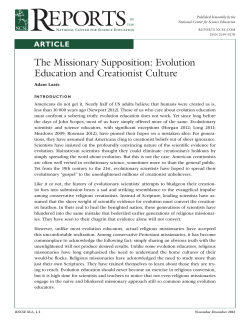 article - Reports of the National Center for Science Education