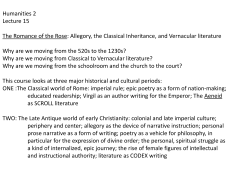 Humanities 2 Lecture 15 The Romance of the Rose: Allegory, the