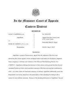 In the Missouri Court of Appeals Eastern District