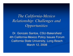 The California-Mexico Relationship: Challenges and Opportunities