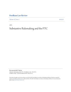 Substantive Rulemaking and the FTC