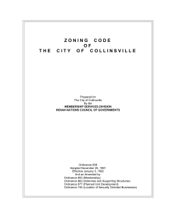 ZONING CODE O F THE CITY OF COLLINSVILLE
